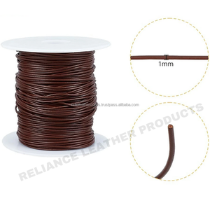 Cordon en cuir rond brun de 1 mm avec diamètre constant pour l'art du macramé - Product Image 5