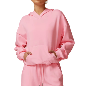 Sudadera con Capucha para Mujer, Cómoda, Gruesa, Lisa, para Correr, Otoño, Forro Polar Térmico, Transpirable, Ajustada, Ropa Deportiva Informal - Product Image 1