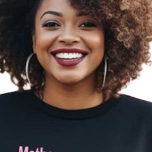 Women's Black Pullover <b>Sweatshirt</b> Featuring Mothers Jacks and Jills <b>Pink</b> Future Leaders Black Excellence Front Text for Casual - Product Image 2