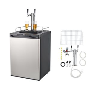 Dispenser di Birra a Doppio Rubinetto per Casa con Serbatoio CO2 da 5 libbre, Erogatore Ball Lock, Capacità 2 Scomparti, Refrigeratore per Vino e Bevande - Product Image 1