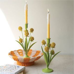 Rustic Iron Leaf <b>Branch</b> 3 Arm Candle Holder Wholesale Decorative Green Ivy Vine Taper Candlestick Stand For Table Centerpiece - Product Image 5