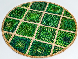 Hand Braided Jute Recycled Cotton Rug Wholesale Customizable Boho Home Decor Manufacturer India - Product Image 2