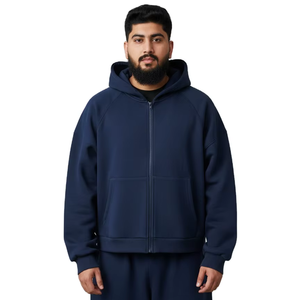 Sudadera con capucha para hombre, de diseñador, oversize, al por mayor, 500 gsm, lisa, corta, tallas grandes, sudaderas con capucha y sudaderas para hombre - Product Image 1