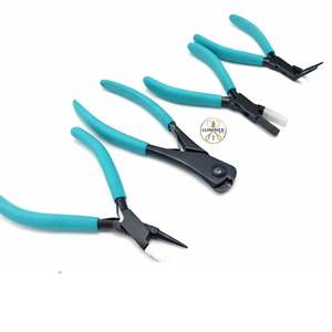 Ensemble de 4 pinces pour la fabrication de bijoux, pinces noires avec poignée verte - Product Image 2