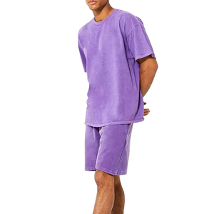 Conjunto Deportivo de Dos Piezas para Hombre, Talla Grande, Secado Rápido, Transpirable, Tela de Rizo, Poliéster/Algodón, Estilo Urbano - Product Image 1