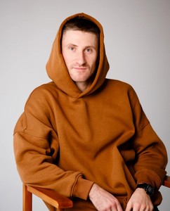 Sweat-shirt à capuche surdimensionné pour homme, couleur unie, coton, molleton français, sweat-shirt décontracté avec poche, personnalisation, vêtements d'hiver et d'automne - Product Image 4
