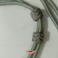 Tali lanyard warna abu-abu atau perak, tali peluit benang sutra abu-abu grosir kualitas terbaik