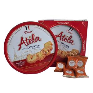 Premium <b>Gift</b> Butter Cookies OEM Vietnam 320g Red <b>Tin</b> Box Elegant Design - Product Image 4