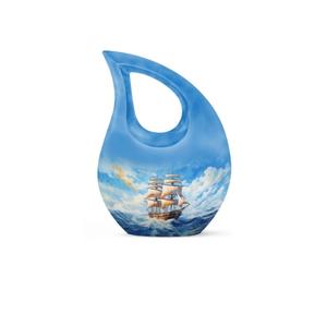 Belle urne commémorative en métal noir en forme de goutte d'eau pour cendres humaines, petite urne décorative pour cendres d'enfant. - Product Image 2