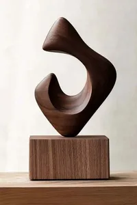 Sculpture en bois artisanale personnalisée pour des occasions de cadeaux uniques, conçue pour célébrer des moments spéciaux avec les êtres chers - Product Image 4
