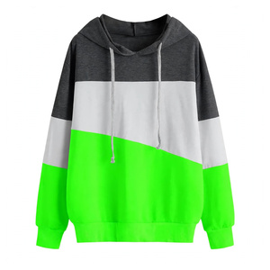Sudadera con capucha de forro polar grueso de color personalizado al por mayor, estilo urbano, informal, verde neón, blanco, gris carbón, unisex - Product Image 1