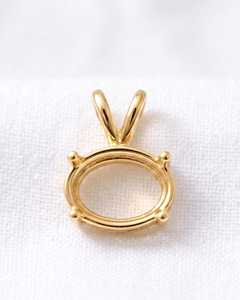 Colgante ovalado de plata de ley 925 maciza de 10x8mm con bisel en blanco, preentallado, semimontura para engaste de piedras preciosas, para joyería. - Product Image 3
