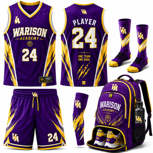 Wholesale Basketball Uniform Kit Customized Solid Color Quick Dry Team Wear Basketball Uniform Set With Custom Name And Number - Product Image 6