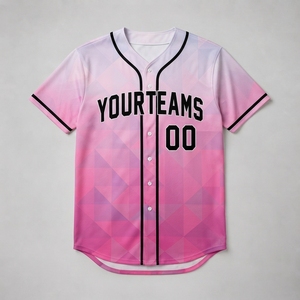 เสื้อเบสบอลพิมพ์ลายแบบ Sublimated ชื่อทีมสั่งทำพิเศษ ระบายเหงื่อได้ดี 100% โพลีเอสเตอร์ คอวี แขนสั้น ทรงปกติ สำหรับผู้ใหญ่ - Product Image 5
