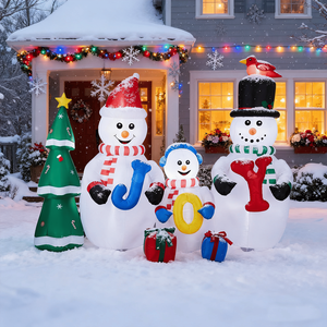 Decorazione Natalizia Gonfiabile Illuminata da 2,4 Metri, Divertente Addobbo da Giardino con Pupazzo di Neve Gonfiabile per Esterni - Product Image 4