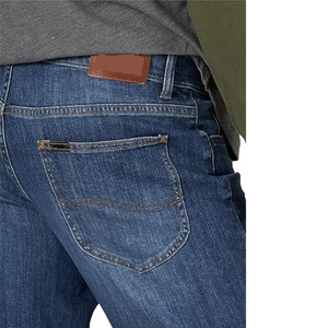 Shorts en jean indigo délavé à revers pour hommes, en sergé flexible, coupe soignée, résistant à l'usure, vente en gros - Product Image 5