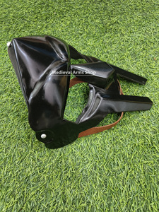 Masque facial de chevalier gladiateur médiéval fait main en acier doux noir pour adulte, idéal pour la fête des mères et le Nouvel An - Product Image 5