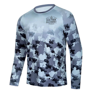 Servicio OEM, Camisa de Pesca Transpirable de Color Sólido para Hombre, Manga Larga, con Impresión de Logotipo Personalizado, al Mejor Precio - Product Image 1