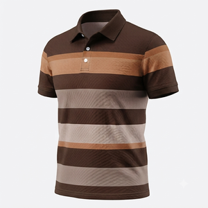 Camiseta de Verano de Manga Corta para Hombre, 100% Algodón, Antiarrugas, de Secado Rápido, con Bolsillo, Diseño Bordado en Azul Marino/Negro, Estilo Casual - Product Image 5