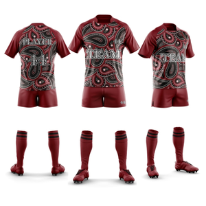 New Design Hot Selling Custom Logo OEM Rugby Uniform <b>Bulk</b> Printed Breathable Plus Size Anti-Bacterial 100% Polyester - Product Image 6