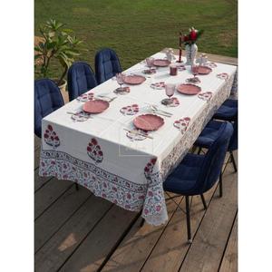Nappe rectangulaire à imprimé floral en coton et lin, style classique, lavable, motif bleu et blanc, pour usage domestique - Product Image 2