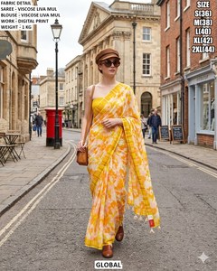 Sari naranja Aab-e-Zar - Product Image 4