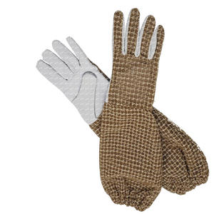 Gants d'apiculture sur mesure en cuir de chèvre de qualité supérieure, manchette longue, résistance aux perforations, toile durable, doux, confortables, anti-impact - Product Image 2