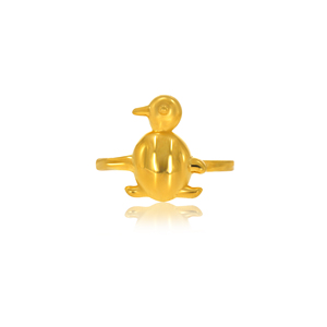 Penguin <b>Kids</b> Gold <b>Ring</b> Cute Duck Shape Yellow Gold <b>Ring</b> for <b>Kids</b> Elegant Animal Design Adjustable Finger <b>Ring</b> For <b>Kids</b> - Product Image 2