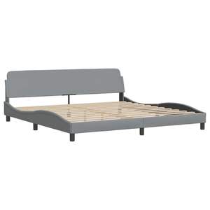 Struttura letto in tessuto grigio chiaro, design elegante e moderno - Product Image 2