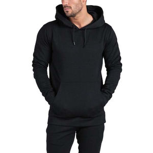 Sweat à capuche noir respirant pour homme 2024, vêtements de sport décontractés avec impression de logo personnalisé, motif, taille plus, adulte - Product Image 1