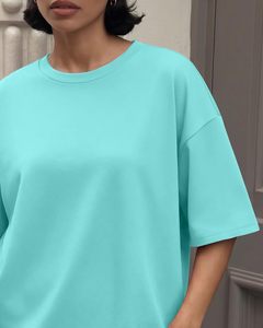 Vêtements décontractés pour femmes, streetwear, manches longues, col rond, épaules tombantes, tissu jersey doux en spandex/polyester, séchage rapide, écologique - Product Image 3