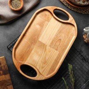 Bandeja Ovalada de Madera con Asas, Tabla de Charcutería Rústica Personalizada, Regalos de Aniversario para Ella - Product Image 1