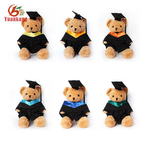 Wholesale High Quality Custom Cute Teddy Bear <b>Stuffed</b> Animal <b>Toy</b> PP Cotton Filled Hat & Gown Graduation Gift Home Decor - Product Image 1