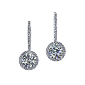 Pendientes Colgantes de Oro de 14K con Diamantes Cultivados en Laboratorio y Cierre de Palanca - Product Image 1