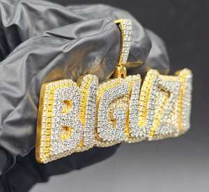 จี้โมอิสซาไนต์สองสีแบบกำหนดเอง ประดับเพชรเต็มตัว เงินแท้ 925 ชุบทอง จี้ฮิปฮอป จี้บลิงค์ จี้แร็ปเปอร์ จี้ผู้ชาย - Product Image 2