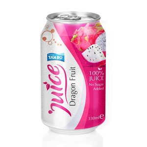 Boisson Tropi Juice 330ml en canette aluminium, 100% purée de fruits, faible teneur en matières grasses, stérilisée, fraîchement pressée, 5 Brix, saveur goyave et pastèque - Product Image 1