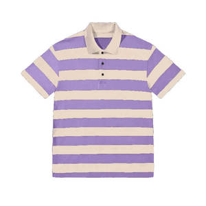<b>Men's</b> Striped Knitted <b>Polo</b> <b>Shirt</b> Short Sleeve Casual <b>Green</b> Brown Pattern Regular Fit - Product Image 1