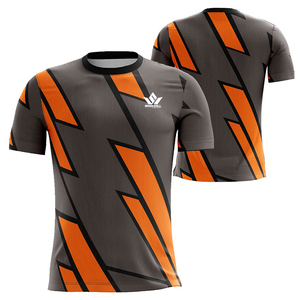 Camiseta de Fútbol Personalizada para Hombre, Degradado Amarillo y Rojo, Manga Corta, Cuello Redondo, Sublimada, Absorbe la Humedad, Ajuste Atlético, 100% Poliéster - Product Image 4