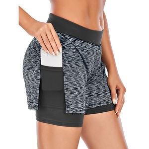 Shorts de course pour femmes en coton-polyester 100%, shorts de sport 2-en-1, shorts de gym à séchage rapide, shorts de yoga double couche avec - Product Image 2