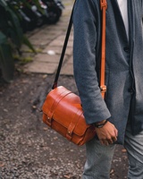 Sac photo reflex numérique de luxe en cuir véritable, fermeture éclair, léger, bandoulière croisée pour la photographie en extérieur