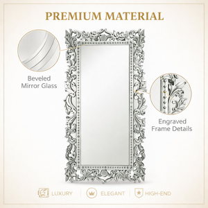 Espejo de Pared Barroco Veneciano Ornamentado |   Espejo Decorativo con Marco Tallado de Estilo Antiguo Vintage para Decoración del Hogar y Sala de Estar - Product Image 5