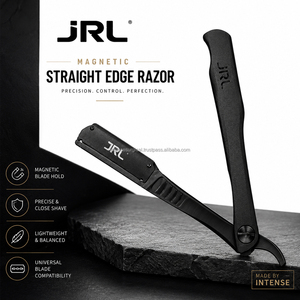 JRL Black Magnetic Luxury Stainless Steel Lightweight High Quality Manual <b>Straight</b> Edge <b>Razor</b> for Professional Barbers Beard - Product Image 1