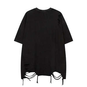 T-shirts tendance unis coupe classique effet usé pour hommes 100% coton écologique couleur personnalisée légers logo personnalisé - Product Image 3