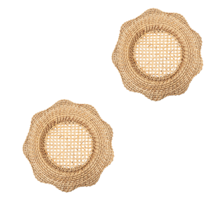Floral Shape Bright Color Rattan Placemat, Vietnam Artisan Crafted Wicker Charger Plates, Luxury Sustainable <b>Table</b> Top Decor - Product Image 4