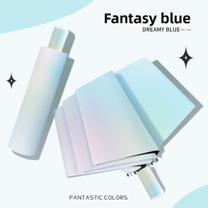 Paraguas Doble Uso Hongye para Mujer, Impresión Digital Degradada, Revestimiento Negro Engrosado, Protección Solar/UV, Manual, para Viajes - Product Image 6