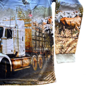 Chemise de pêche pour homme en coton et polyester, bleu marine, protection solaire UPF 50+, manches longues, col rond, performance - Product Image 2