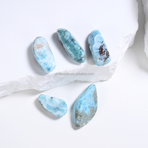 Piedra Natural de Larimar Dominicana, Cabujón de Gema Azul Pulido para Fabricación de Joyas al por Mayor - Product Image 5