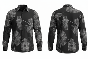 Chemise à Boutons à Motifs Floraux Personnalisés pour Toutes les Saisons, Chemise à Manches Longues Casual, Confortable, Élégante, OEM ODM, Chemises de Haute Qualité - Product Image 5