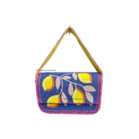 Bolso de Hombro Bohemio de Ganchillo con Cuentas, Diseño Bordado La Dolce Vita, Patrón a Rayas, Bolso de Mano Multifuncional para Mujer