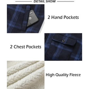 Vintage Men's Polar Fleece <b>Flannel</b> Shirt <b>Jacket</b> Fitted Plaid Heavy Lined <b>Flannel</b> Shirt Men's <b>Jacket</b> - Product Image 2